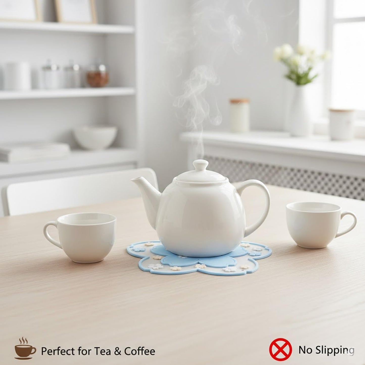 Signamio Silicone Mat for Kitchen - Star Shaped Heat Mats & Coasters for Dining Table for Hot Pots, Pack of 3 Trivet Mats, 1 Small, 1 Medium, 1 Large