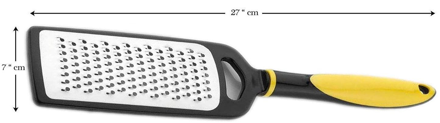 SIGNAMIO® Hand Kadukas Cheese Grater and Vegetable Shredder for Kitchen Stainless Steel Ginger Crusher, Carrot Grater, Garlic Slicer with Protective Cover (Yellow)