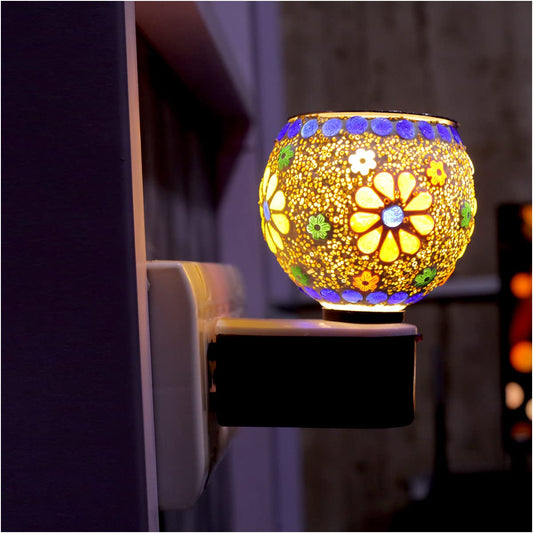 SIGNAMIO Multi Color 2 in 1 Kapoor Dani Electric Camphor Diffuser Burner & Aroma Diffuser Home Fragrance with Night Lamp, Perfect for Pooja Rooms & Daily Room Freshener Needs - DN-1