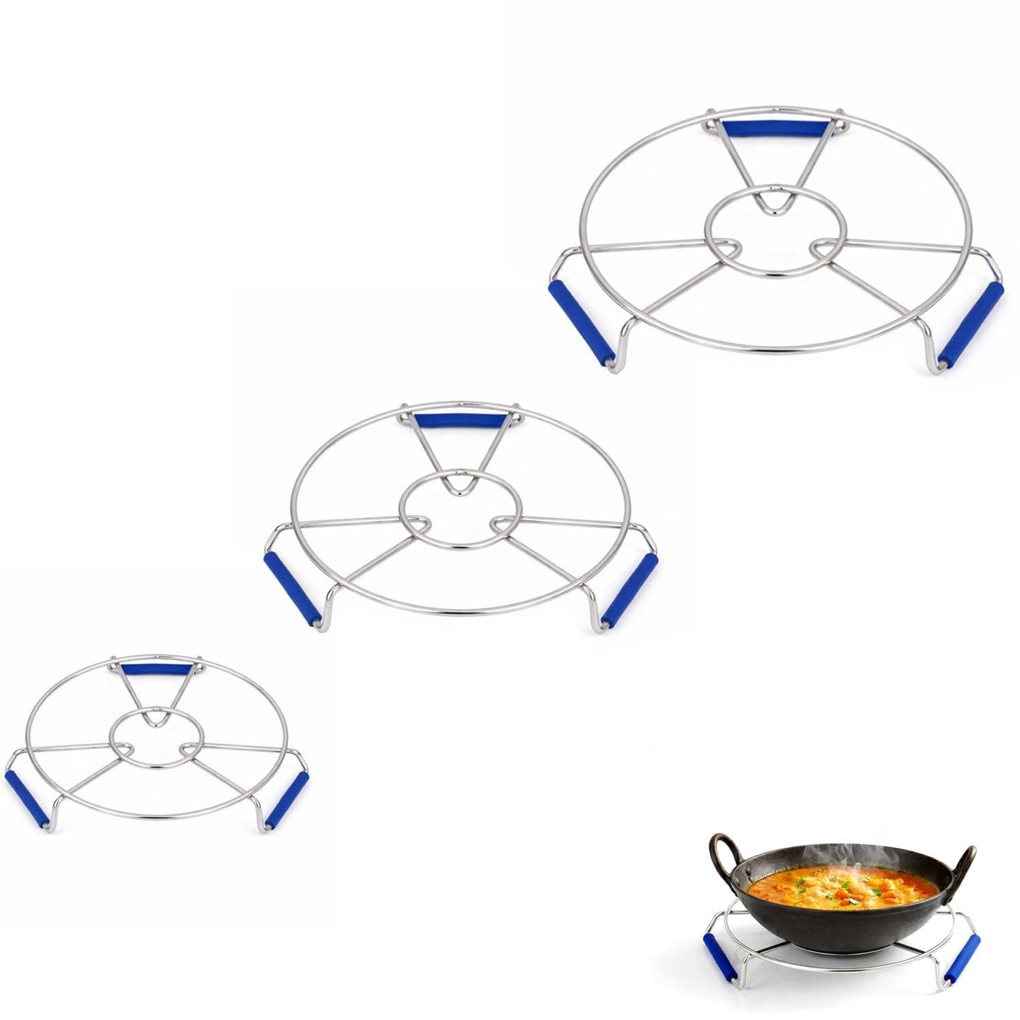 Signamio Silicone Mat for Kitchen - Pack of 4 Round Heat Mats - Coasters for Dining Table for Hot Pots - Durable Trivet Mat for Versatile Use