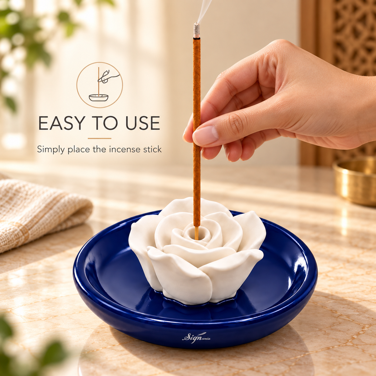 Signamio Incense Stick Agarbatti Stand Holder - Blue
