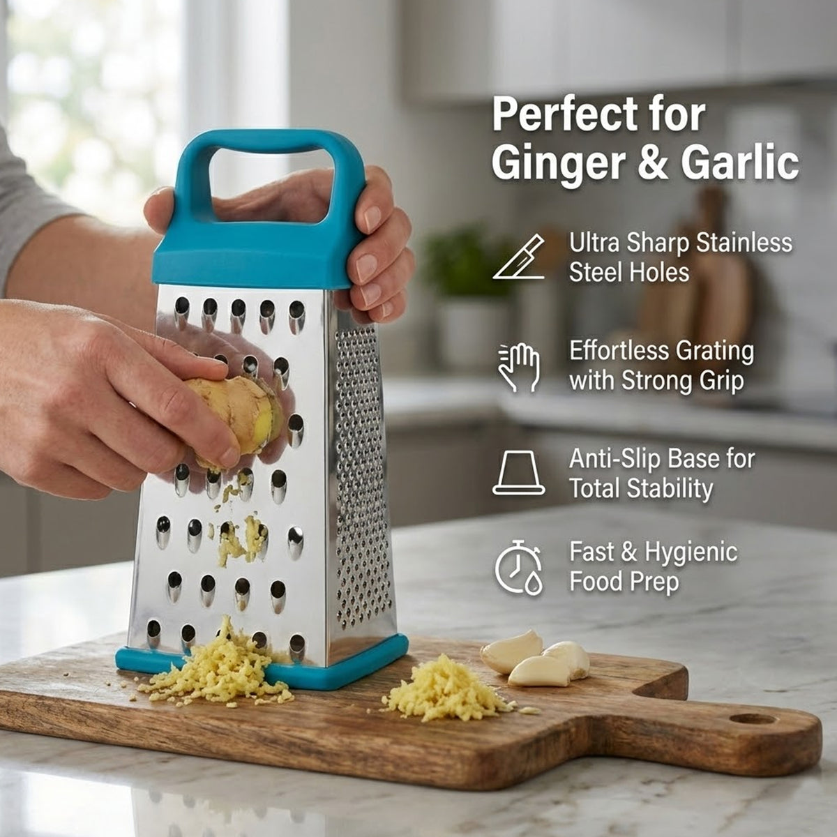 Signamio 5 in 1 Grater Stainless Steel Box, Vegetable Slicer for Kitchen - Multi-Function Carrot Grater Machine, Premium Design for Effortless and Efficient Food Preparation - Multicolor