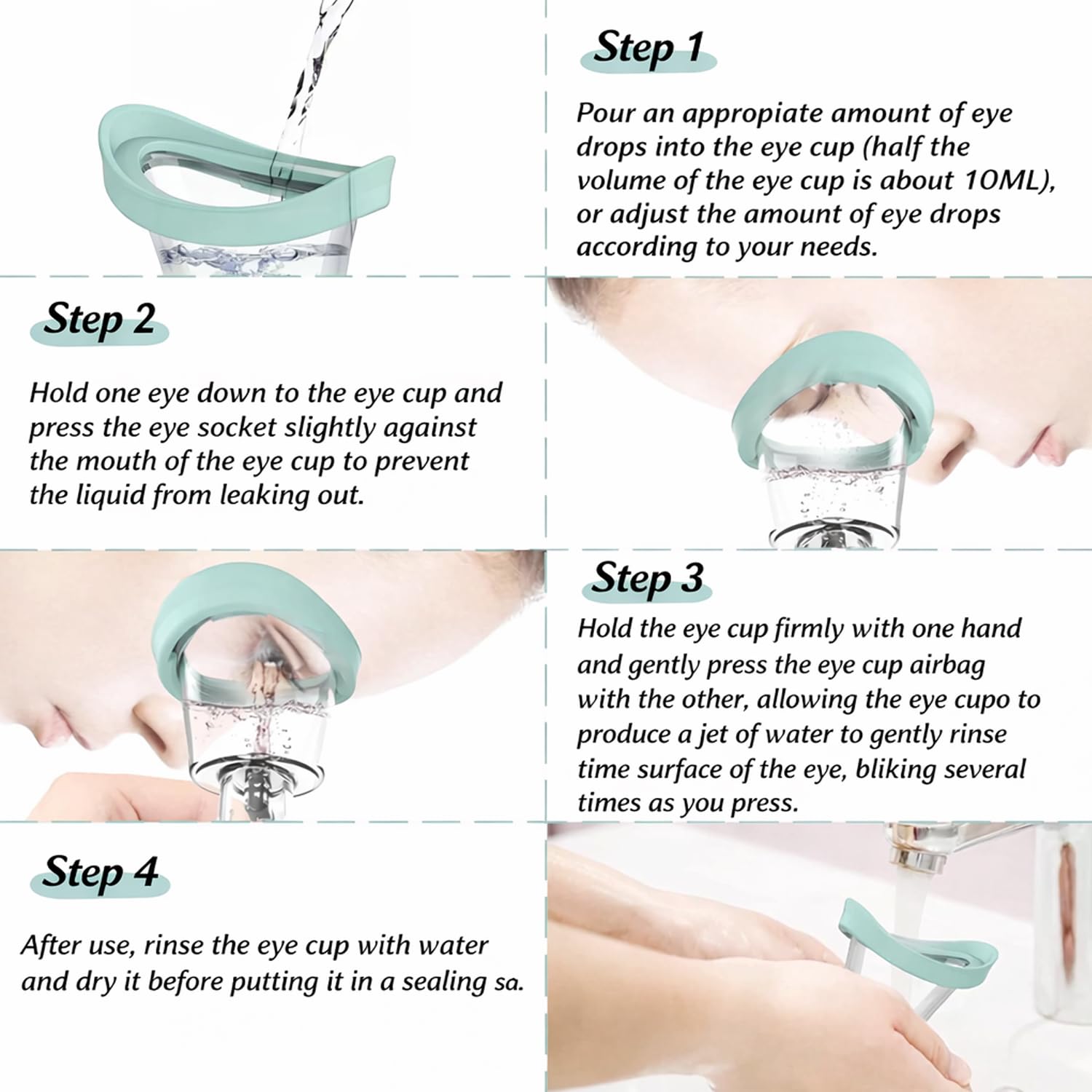 Signamio Eye Wash Cup with Air Pressure Option Manual - Eye Cup for Eye Wash, Eye Cleaner Cup for Gentle and Effective Relief