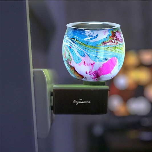 SIGNAMIO Multi Color 2 in 1 Electric Kapoor Dani Burner: Essential Home Fragrance Product & Room Freshener Diffuser with Night Lamp for Pooja Rooms, Aroma, Oil & Camphor Diffuser Capabilities-DN-23