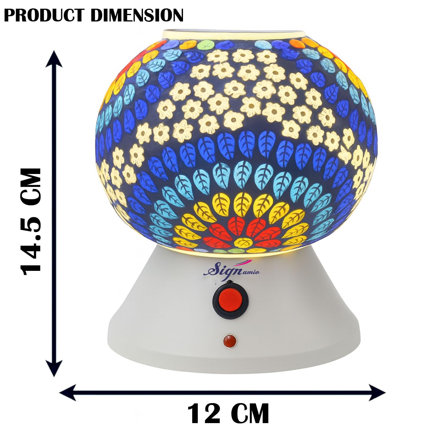 Signamio Hand Made Table Top Camphor Diffuser Burner - Kapoor Dani Electrical Aroma Oil Diffuser Night Lamp - Kapoor Machine for Home & Office DN-1 (Aroma Oils not Included)
