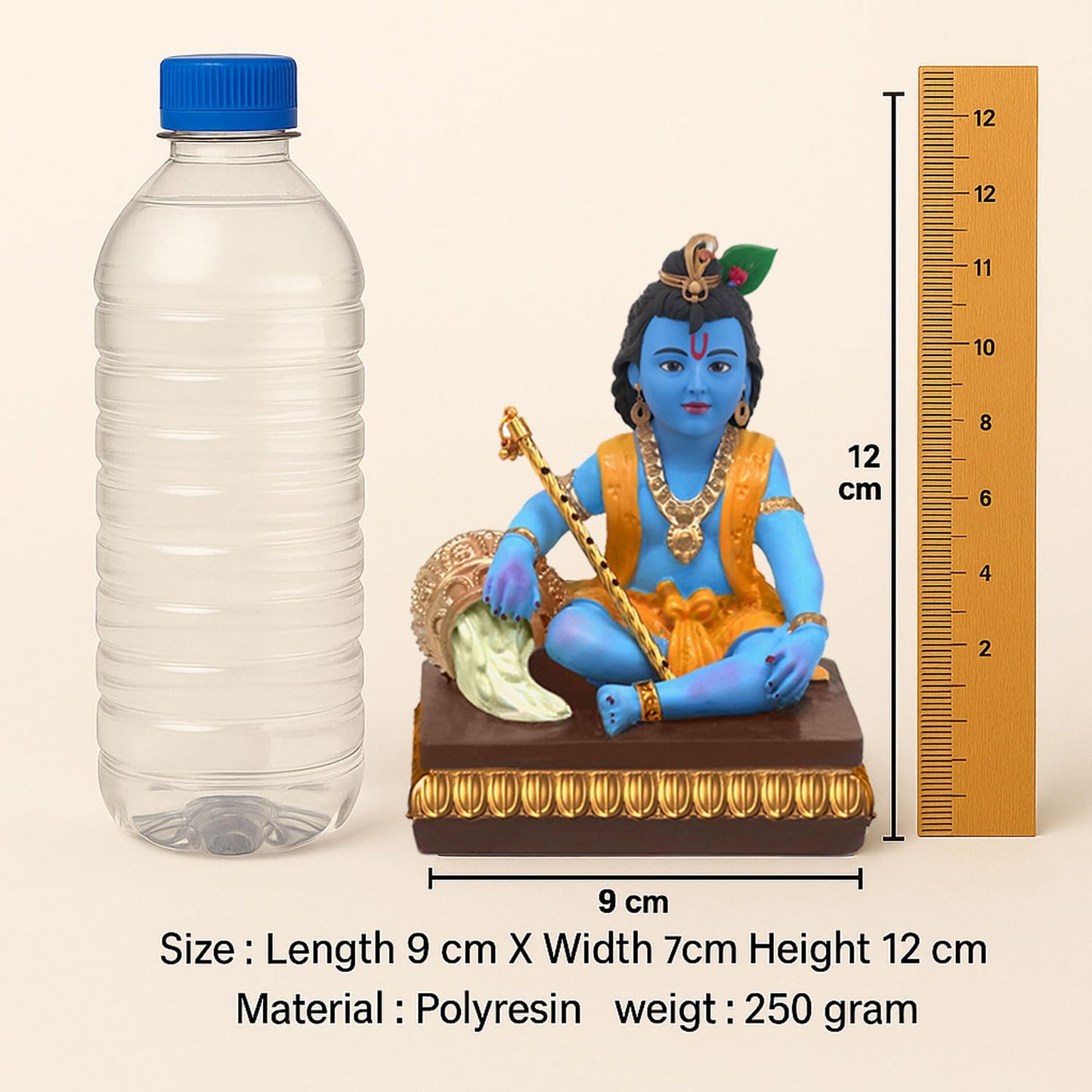 SIGNAMIO® Gold Hanuman Ji Idol Statue for Car Dashboard - Divine Bajrangbali Murti, Perfect Hindu God Gift Item and Home Puja Decoration Ideal Hanuman Murti as Car Dashboard Accessory