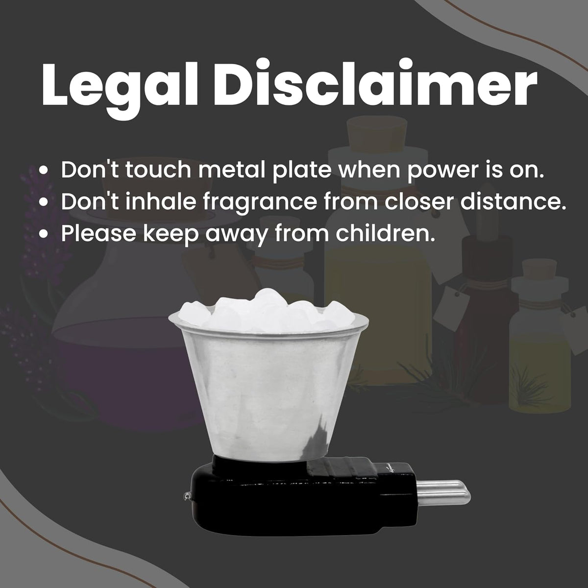 Signamio Camphor Diffuser Burner - 2 pcs Kapoor Dani Electrical Camphor Oil Diffuser, Efficient and Safe for Aromatherapy, Ideal for Home and Office Use-Black