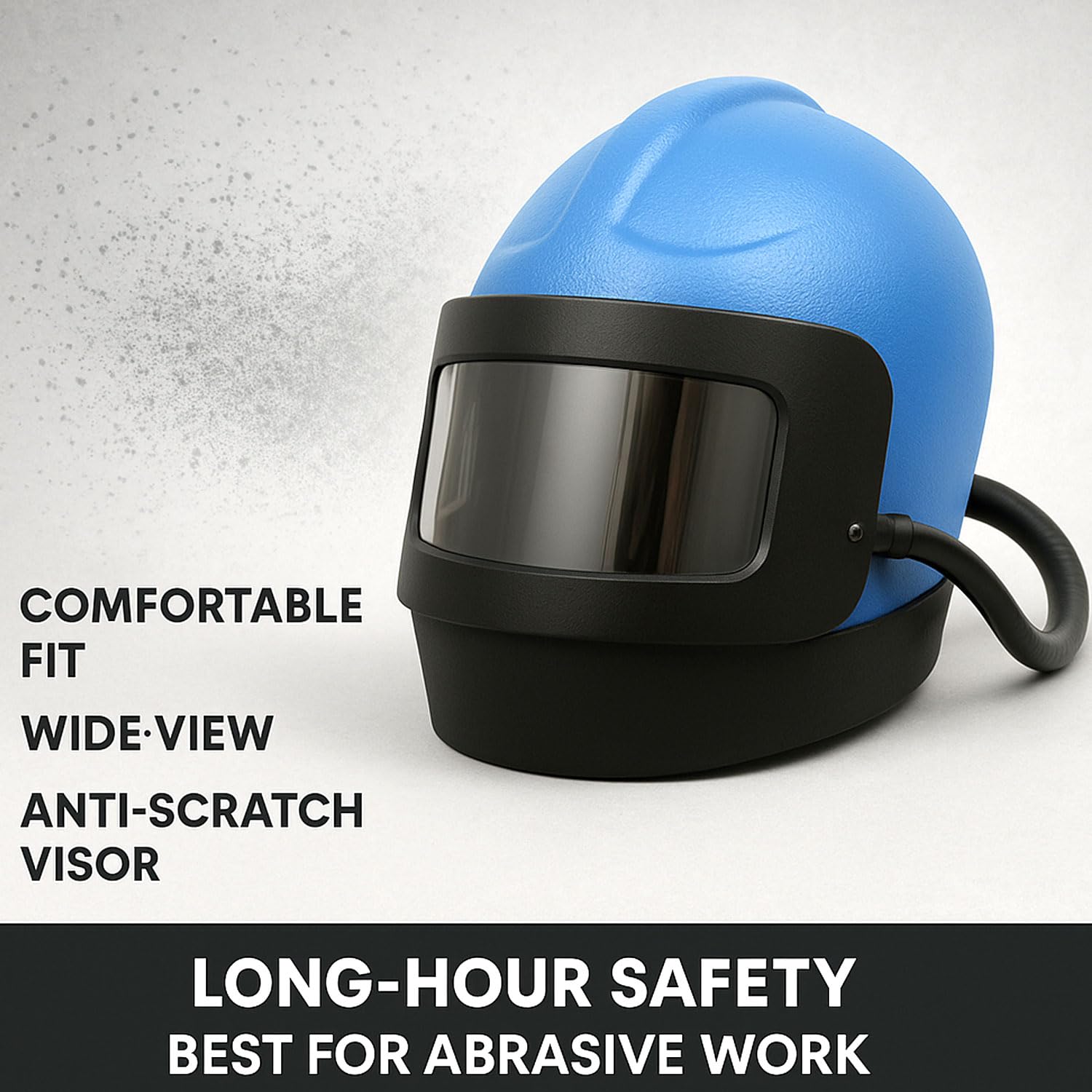 SIGNAMIO® JM Blasting Helmet Blast Cleaning Sand Blasting, Abrasive Blast- 1 Pcs- Blue - DN-2