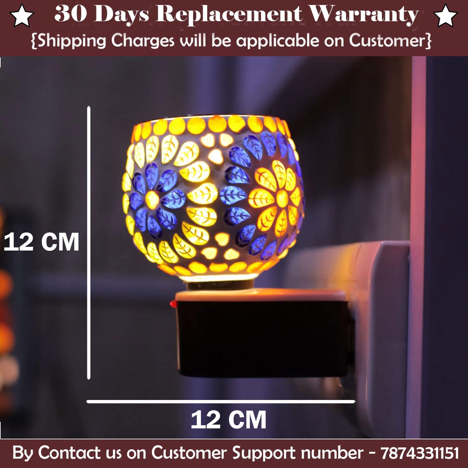 SIGNAMIO Multi Color 2 in 1 Kapoor Dani Electric Camphor Diffuser Burner & Aroma Diffuser Home Fragrance with Night Lamp, Perfect for Pooja Rooms & Daily Room Freshener Needs - DN-6