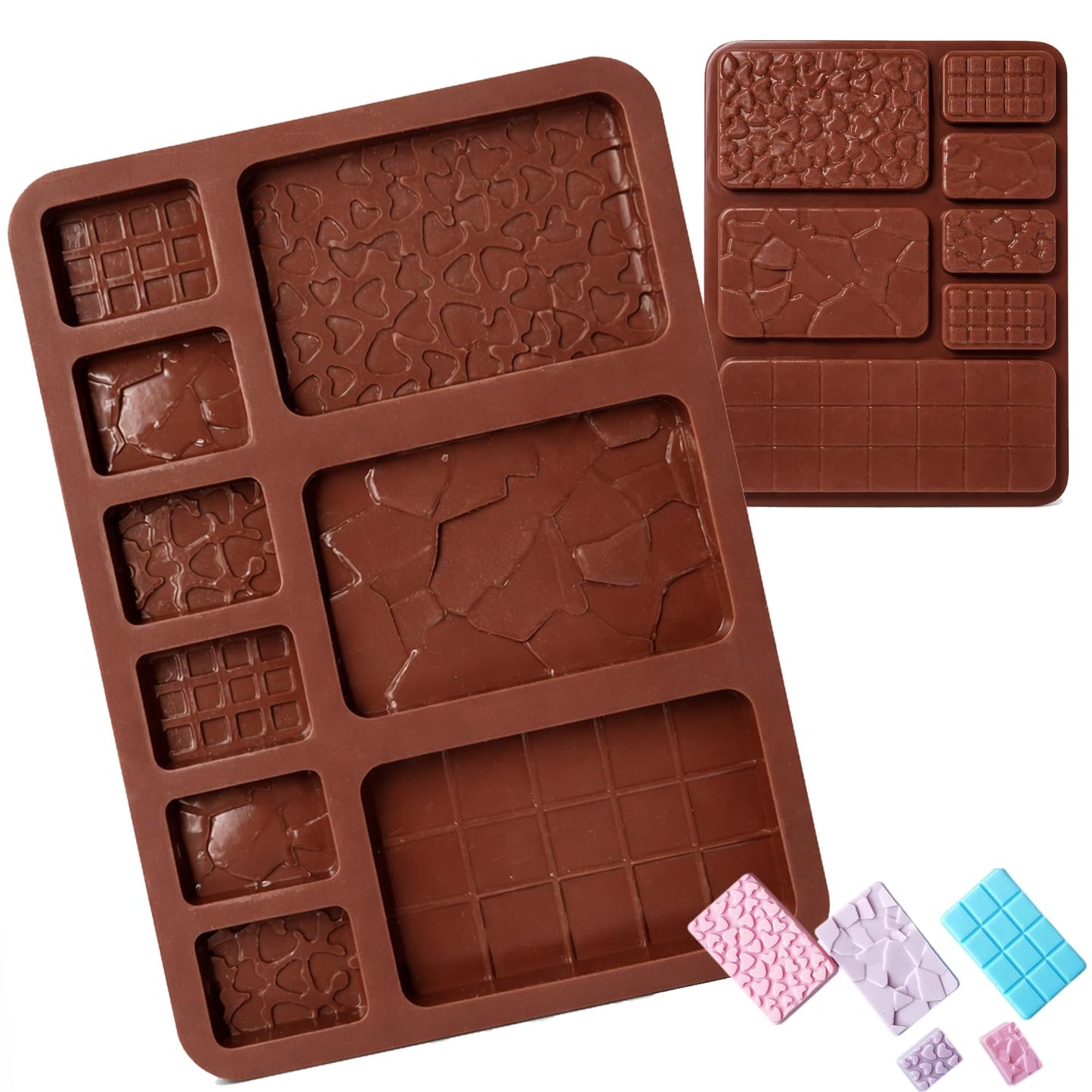 Signamio Chocolate Mould Set - Heart Shape & Square Shape, 2 Pcs - Premium Chocolate Mould Silicone - Durable Chocolate Silicone Mould for Baking & Crafting