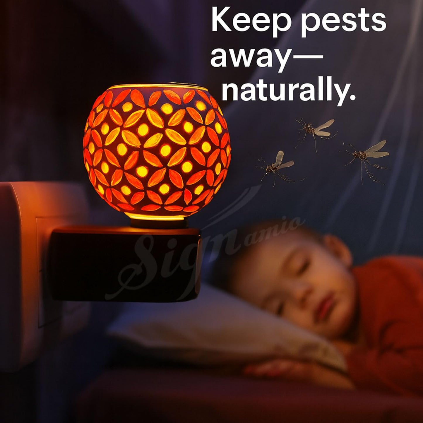 Signamio® Night lamp Kapoor dani with 100gm Camphor Tablets Electrical Machine/Incense-Aroma Burner,Kapoordani Diya/Dhoop Dani/Electric kapurdani/Camphor Diffuser Steel Ceramic for Home,office-DN-12