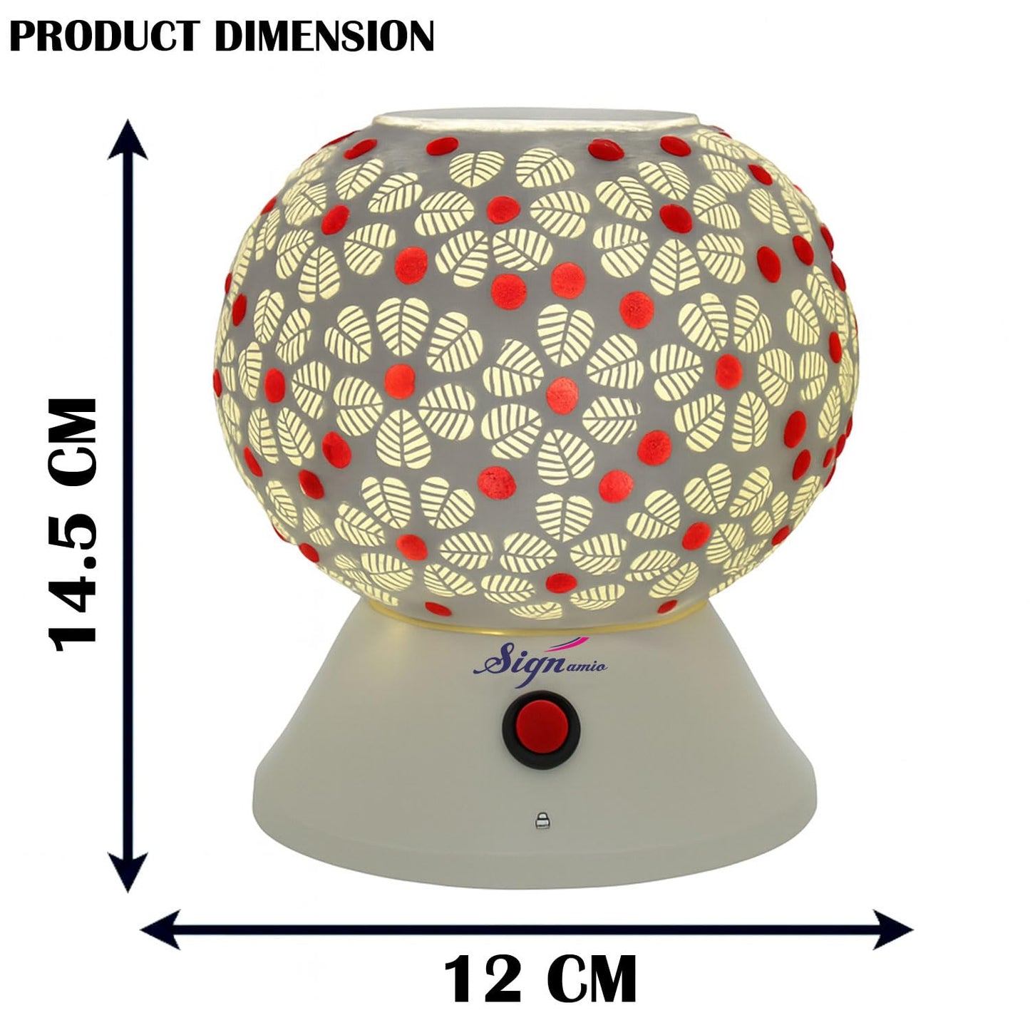 Signamio Hand Made Table Top Camphor Diffuser Burner - Kapoor Dani Electrical Aroma Oil Diffuser Night Lamp - Kapoor Machine for Home & Office DN-4 (Aroma Oils not Included)