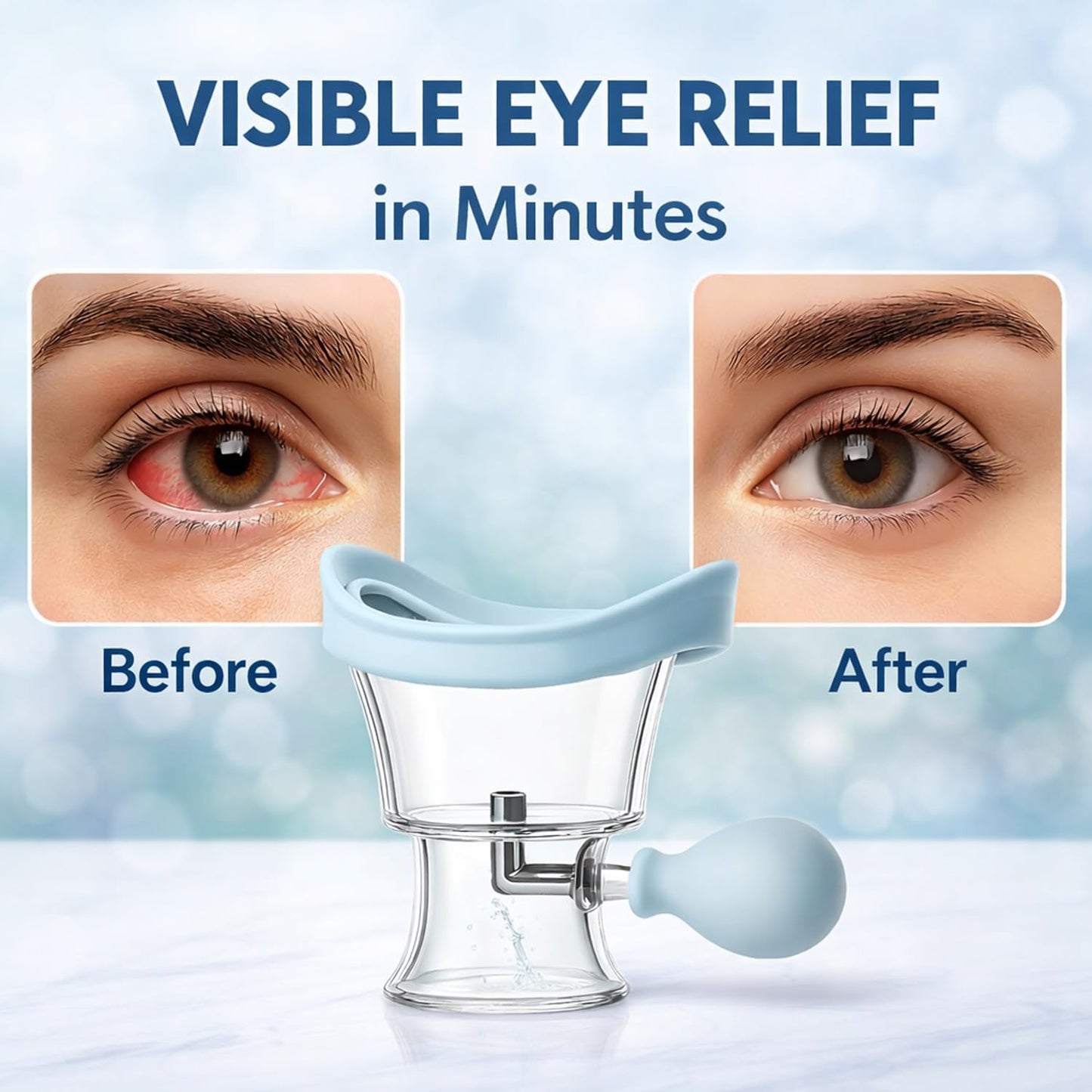 Signamio Eye Wash Cup with Air Pressure Option Manual - Eye Cup for Eye Wash, Eye Cleaner Cup for Gentle and Effective Relief