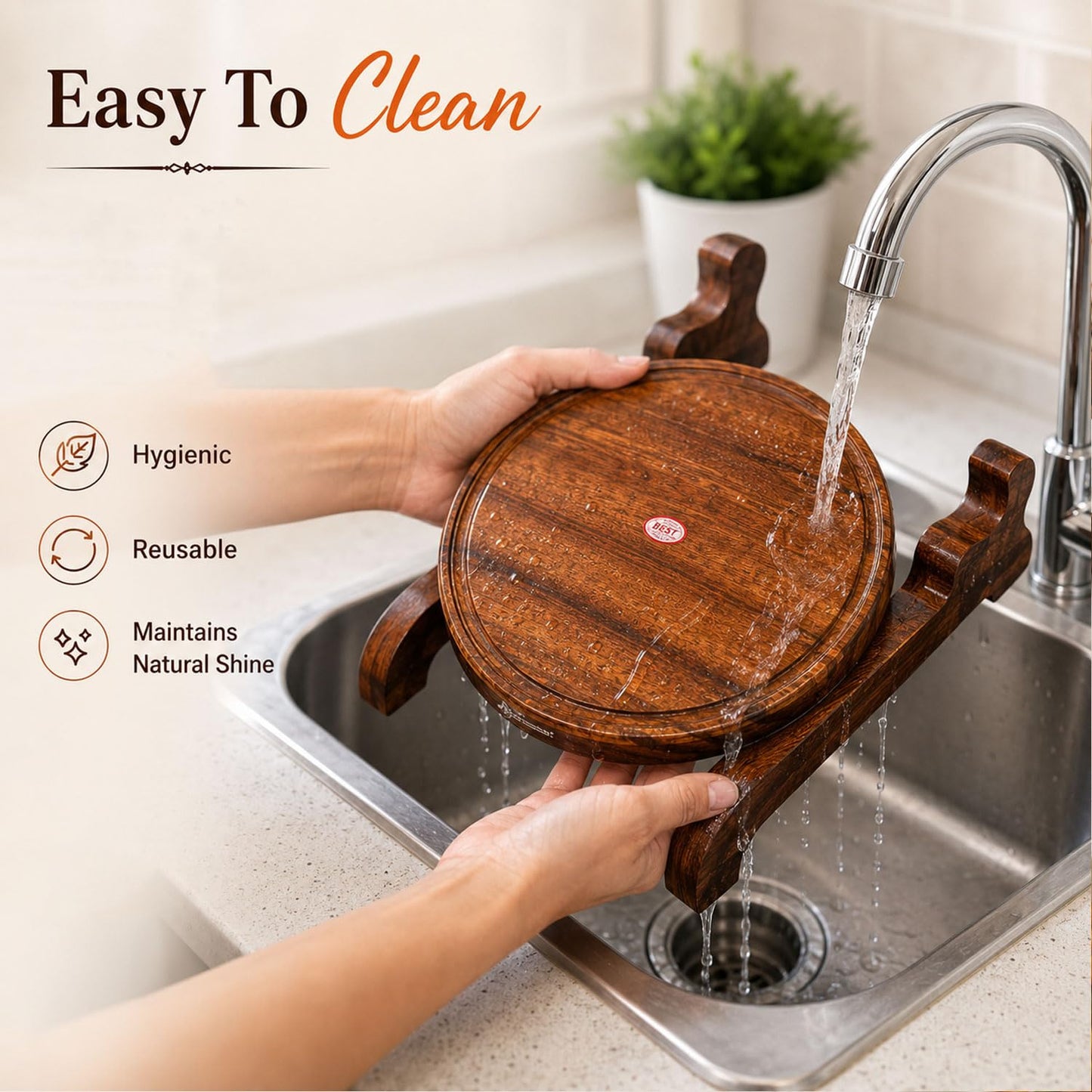 SIGNAMIO® Wooden Chakla Belan Set for Kitchen - Roti Maker with Rolling Pin and Board Stand - Perfect Chapati Rolling Board and Polpat Latna for Effortless Roti and Chapati Preparation