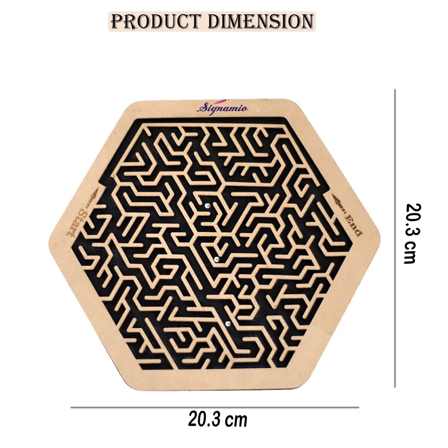 SIGNAMIO® Indoor Wooden Puzzle Game Hexagon Maze Ball - Engaging Mind Games for Kids & Adults, Perfect Brain Teaser & Time Pass Activity, Ideal Wooden Board Game for All Ages