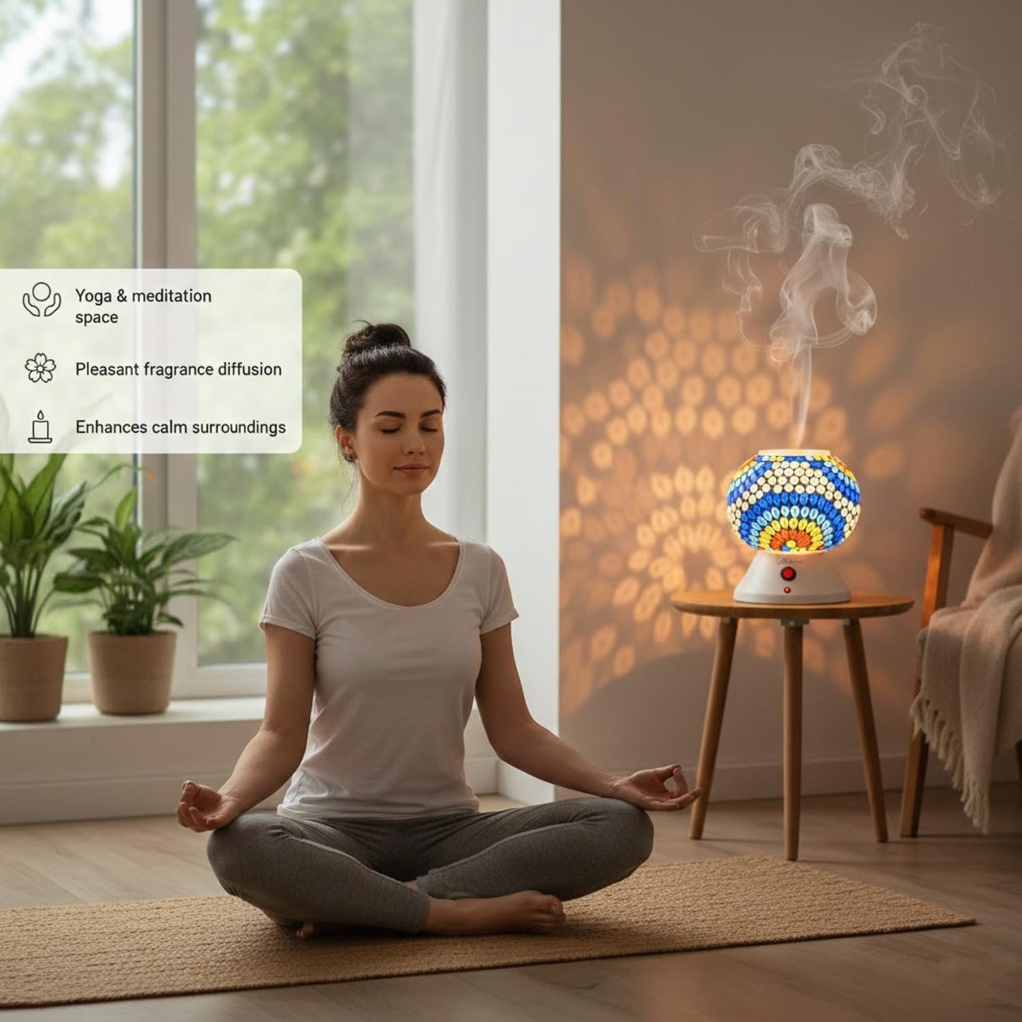 Signamio Hand Made Table Top Camphor Diffuser Burner - Kapoor Dani Electrical Aroma Oil Diffuser Night Lamp - Kapoor Machine for Home & Office DN-1 (Aroma Oils not Included)