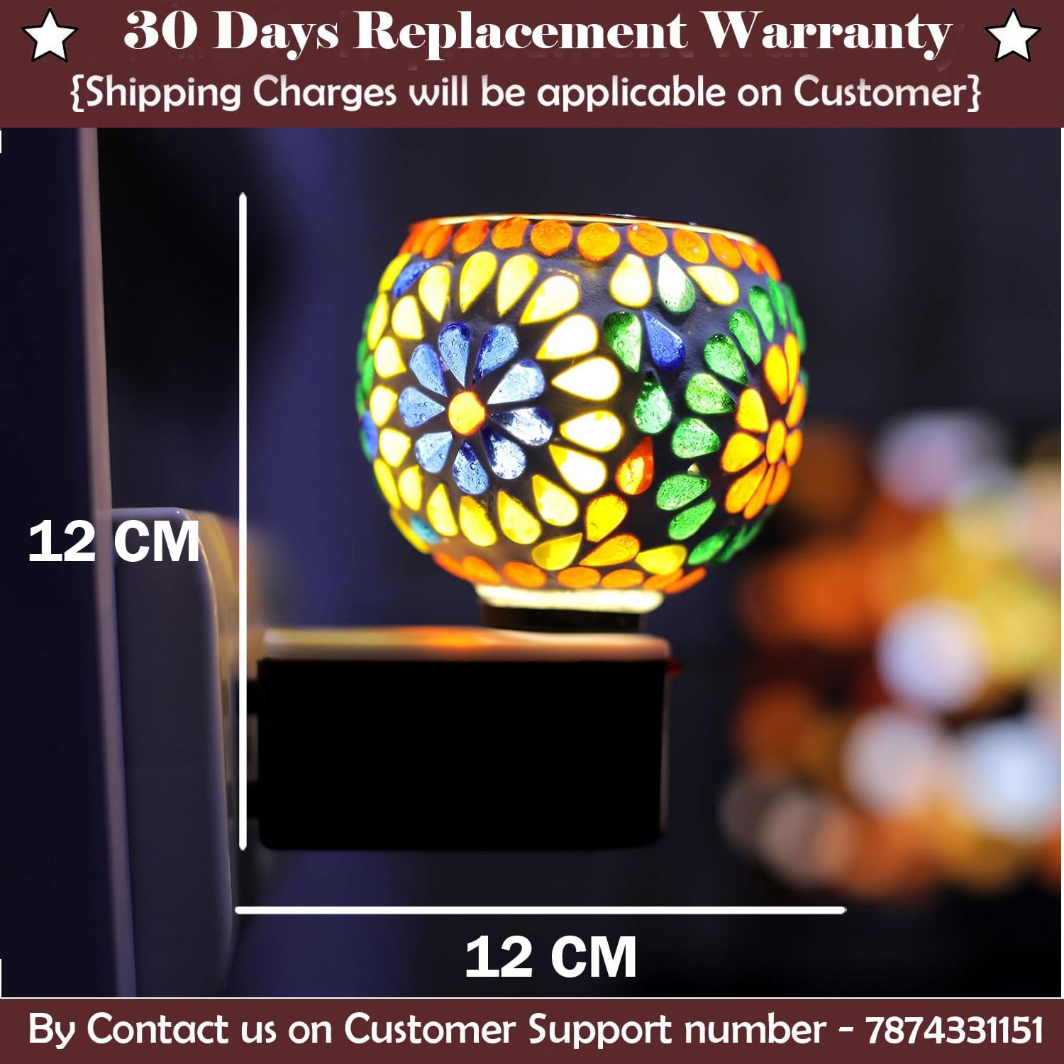 SIGNAMIO Multi Color 2 in 1 Kapoor Dani Electric Camphor Diffuser Burner & Aroma Diffuser Home Fragrance with Night Lamp, Perfect for Pooja Rooms & Daily Room Freshener Needs - DN-9