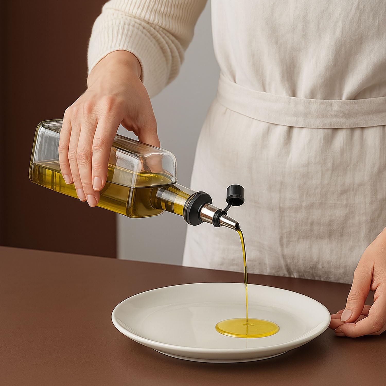 Signamio 3 Pcs Liquor Dispenser Oil Pourer and Oil Bottle Cap - Premium Oil Dispenser Nozzle Cap for Precise Pouring and Leak-Proof Seal, Ideal for Kitchen Use