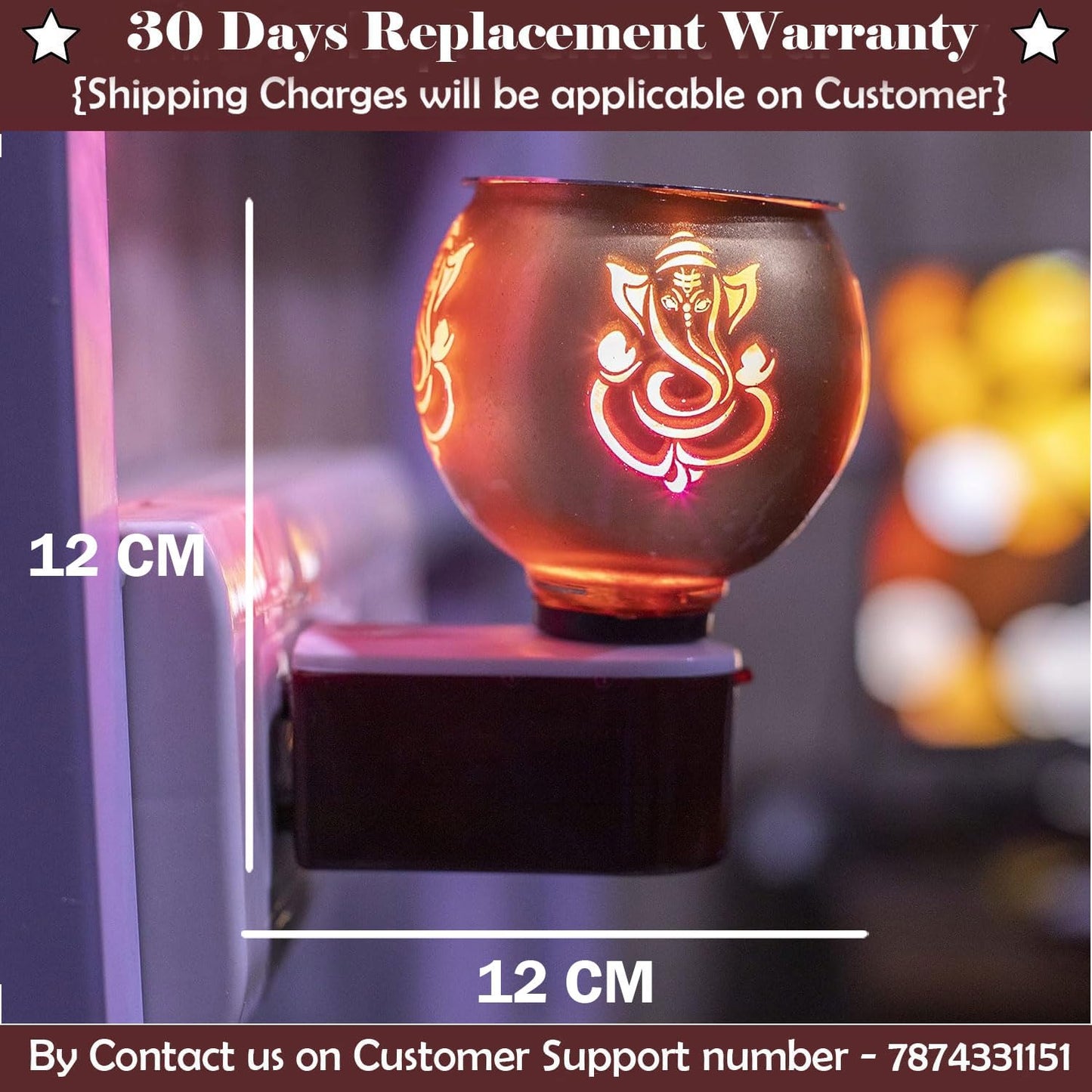 SIGNAMIO ceramic Multipurpose Incense Aroma Dhoop Karpur Kapoor Dani Camphor Burner Diffuser Machine Stand Electrical Night Lamp (Camphor Tablet NOT Included) DN-Ganesh