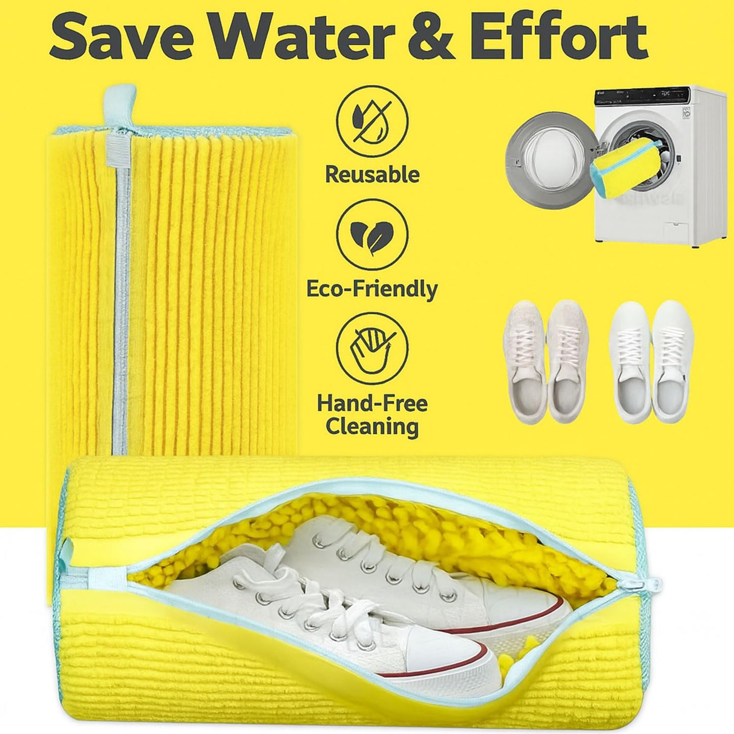 Signamio Shoe Washing Machine Bag - Durable Shoe Cleaning Bag for Laundry - Protective for Sneakers, Delicates, and More - Mesh Design with Secure Zipper Closure