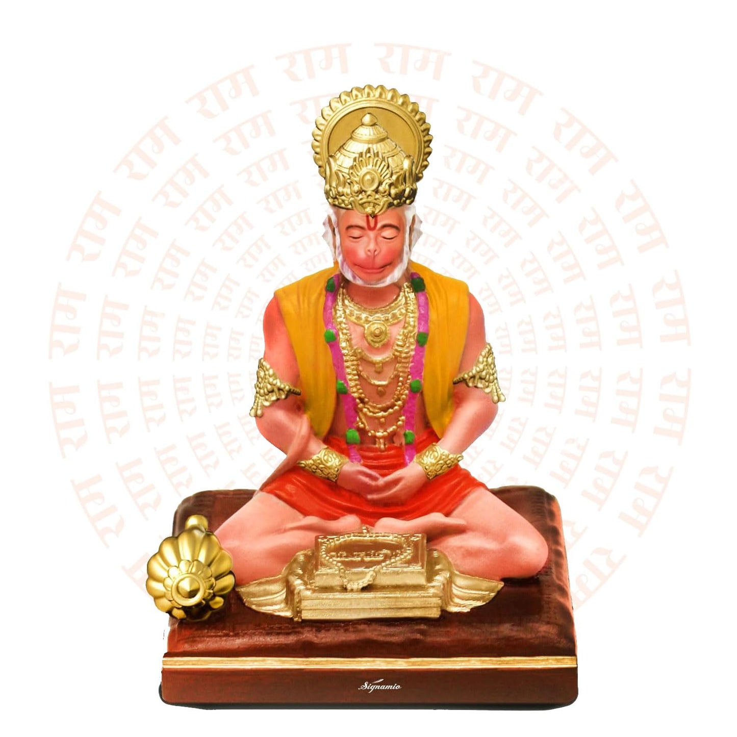 SIGNAMIO® Lord Shiva Idol: Handcrafted Mahadev Murti with Nandi - Perfect Spiritual Car Dashboard Accessory and Gift Item, Featuring ShivJi Adiyogi Statue & Rudraksh Mala-Ideal God Idols for Car Decor