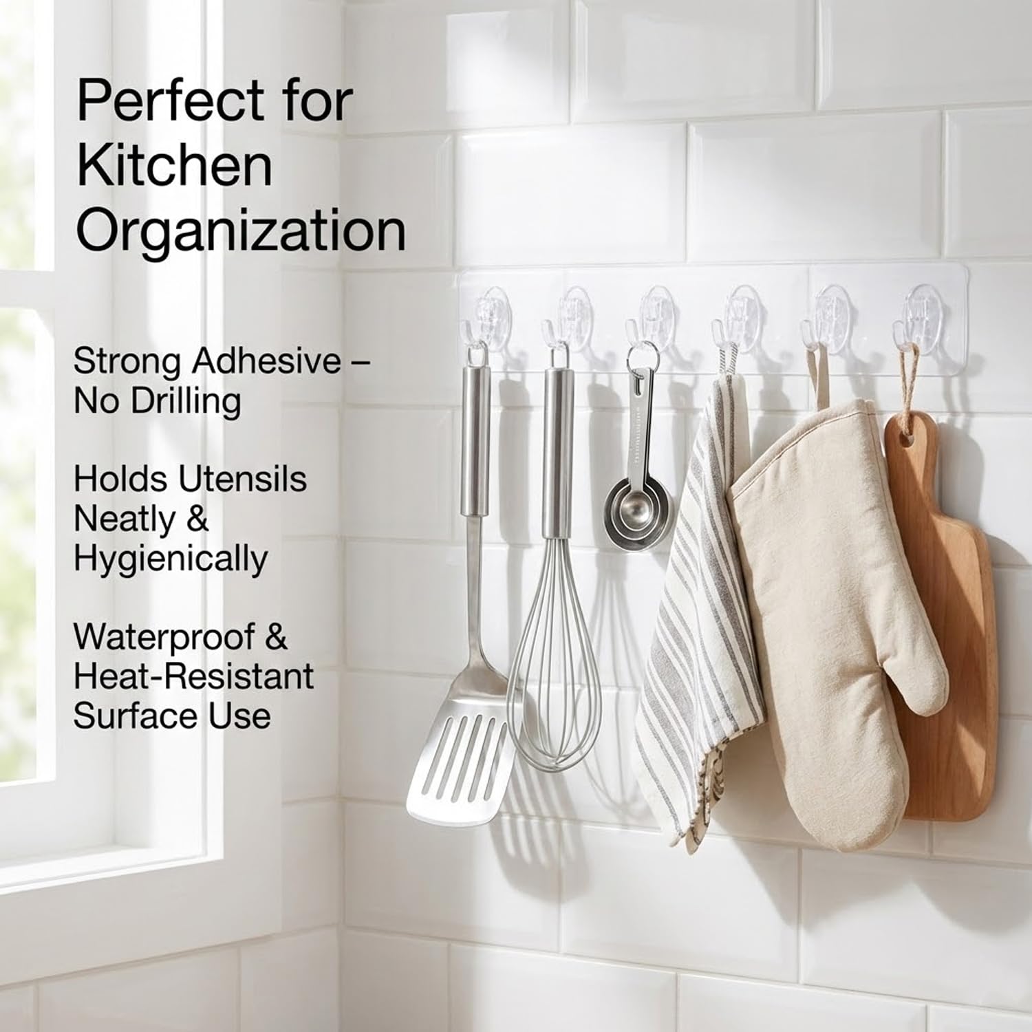 SIGNAMIO 6-in-1 Wall Hooks for Hanging - Heavy Duty Hooks for Wall Heavy Items - Self Adhesive Wall Hook Plate - Sturdy - Ideal for Home and Office