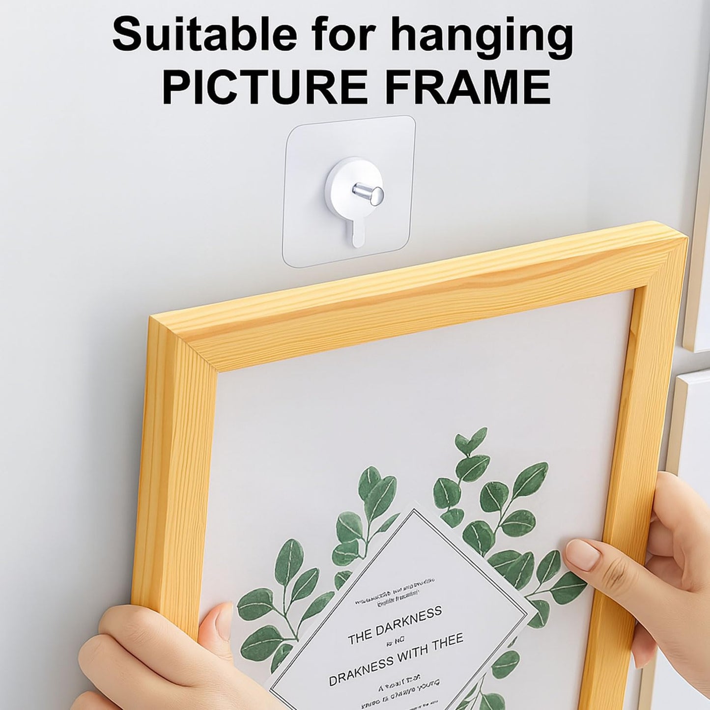 Signamio 10 Pcs Hooks for Wall Heavy Items - Self Adhesive Wall Hook for Photo Frames, Wall Clock, Keys - No-Drill Installation, Easy Nail-Free Mounting, No Damage