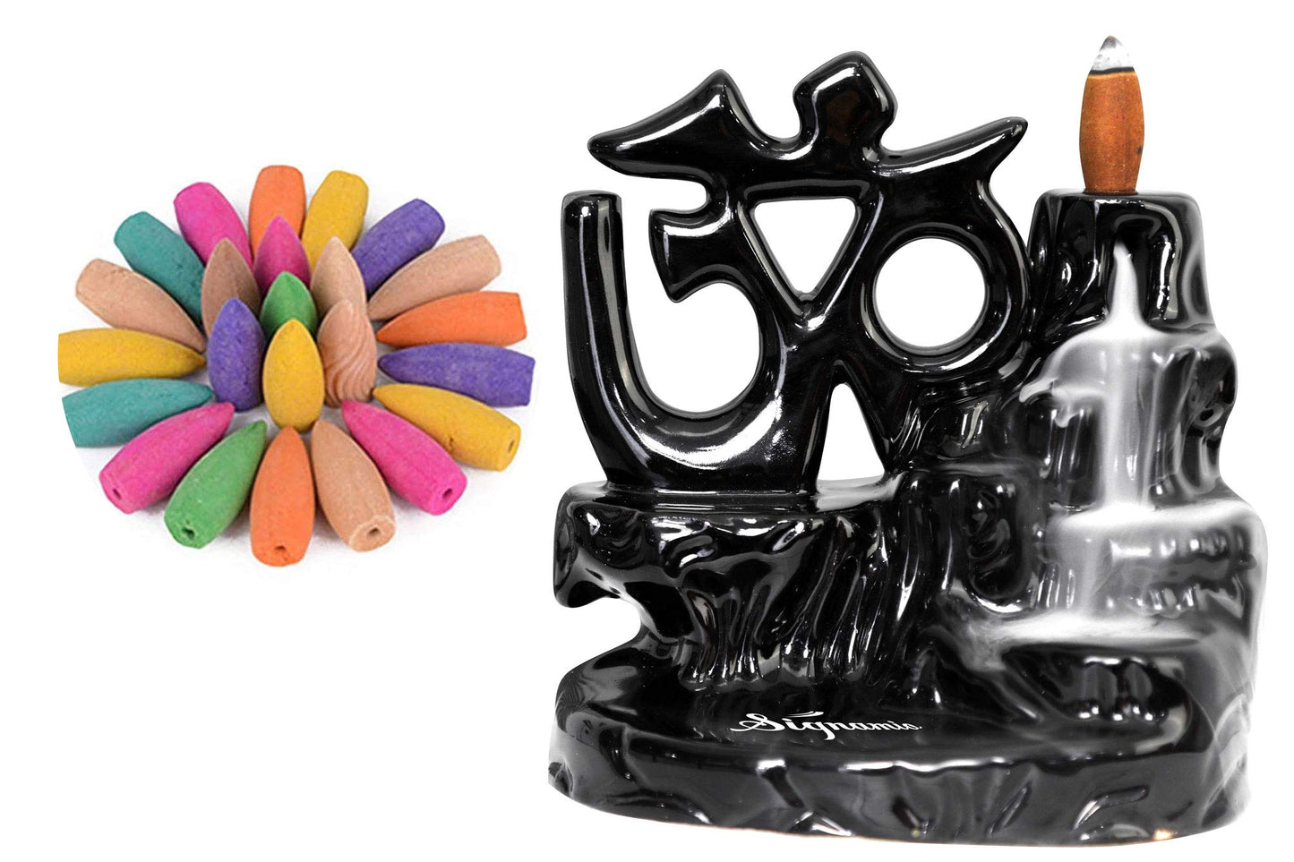 Signamio Adiyogi Shiva Backflow Smoke Fountain - Ceramic Shivling Fountain with 30 Cones, Lord Shiva Idols for Home Decor, Spiritual Mahadev Murti for Meditation and Relaxation.