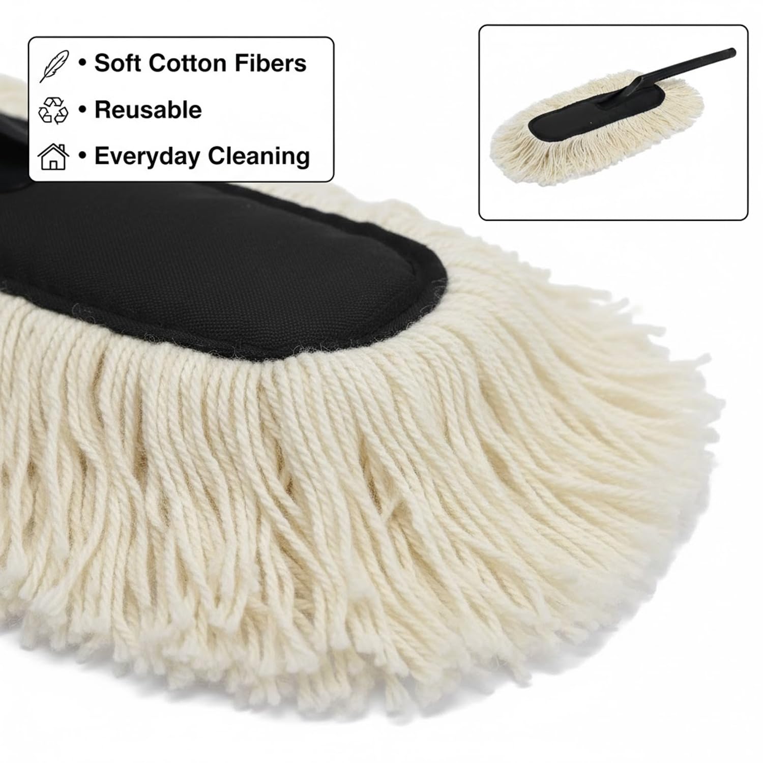 Signamio Car Duster Microfiber Brush Car Cleaning Accessories Compact Soft Non Scratch Fibers for Interior and Exterior Dusting Detailing and Quick Touch Ups - White