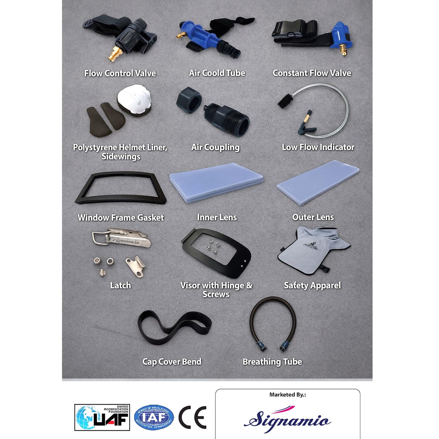 SIGNAMIO® JM Blasting Helmet Blast Cleaning Sand Blasting, Abrasive Blast- 1 Pcs- Blue - DN-2