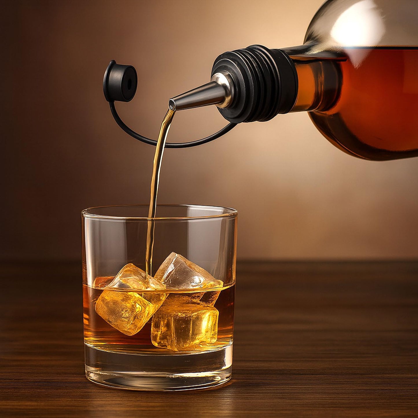 Signamio 3 Pcs Liquor Dispenser Oil Pourer and Oil Bottle Cap - Premium Oil Dispenser Nozzle Cap for Precise Pouring and Leak-Proof Seal, Ideal for Kitchen Use
