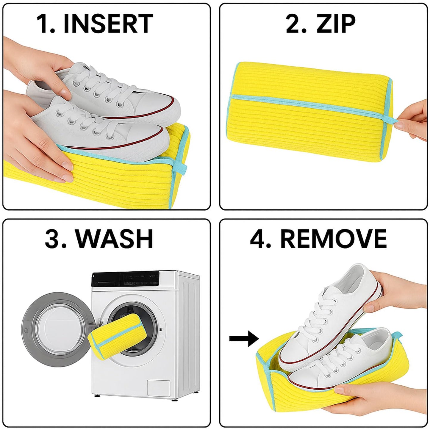 Signamio Shoe Washing Machine Bag - Durable Shoe Cleaning Bag for Laundry - Protective for Sneakers, Delicates, and More - Mesh Design with Secure Zipper Closure