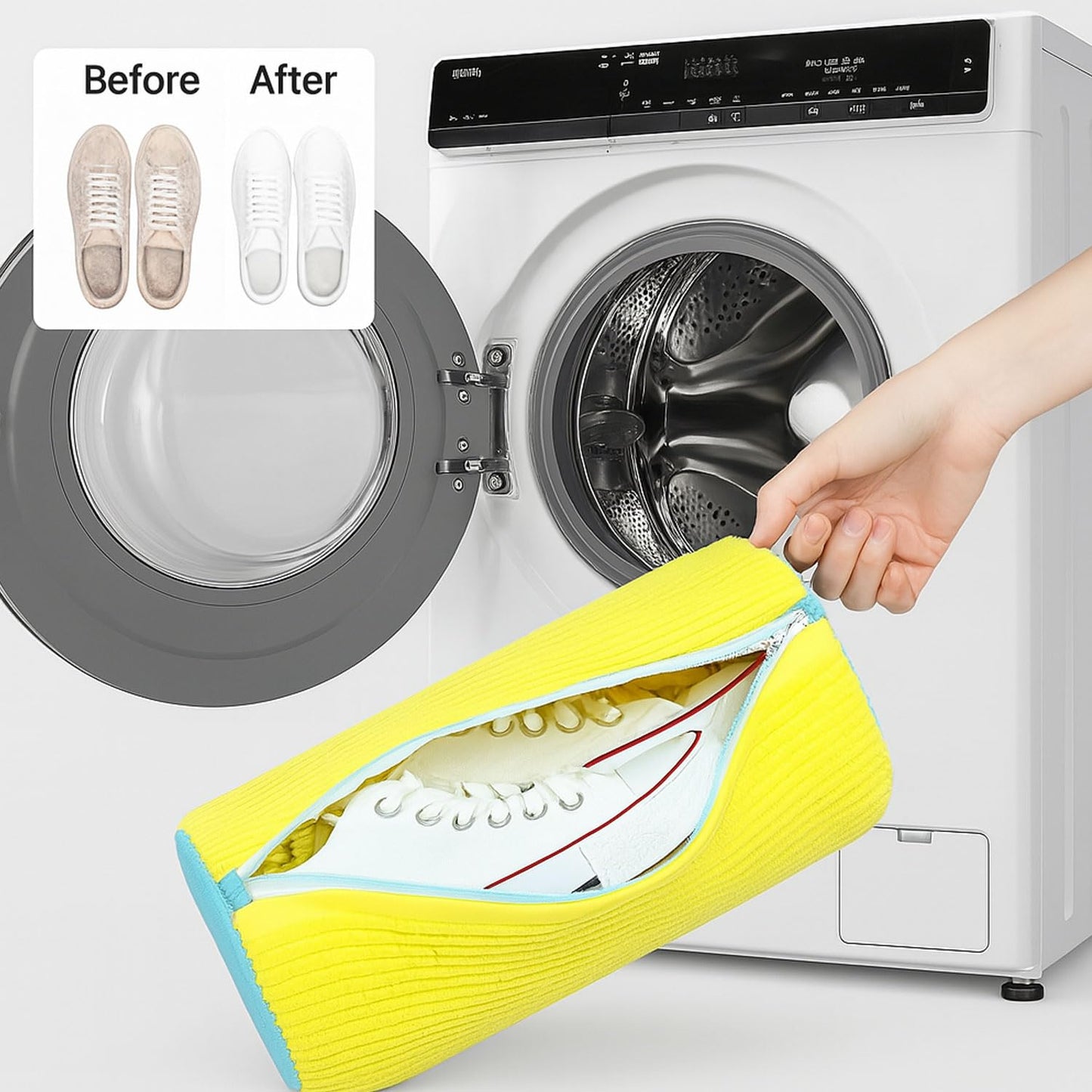 Signamio Shoe Washing Machine Bag - Durable Shoe Cleaning Bag for Laundry - Protective for Sneakers, Delicates, and More - Mesh Design with Secure Zipper Closure