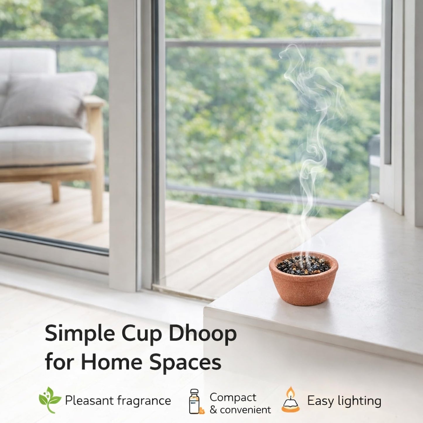 Signamio Mini Sambrani Dhoop Cup Pack 5-60 Cup Dhoop with Loban, Guggal, Rose, Sandal, Mogra - Aromatic Dhoop Cup for Meditation and Relaxation - Traditional Fragrance