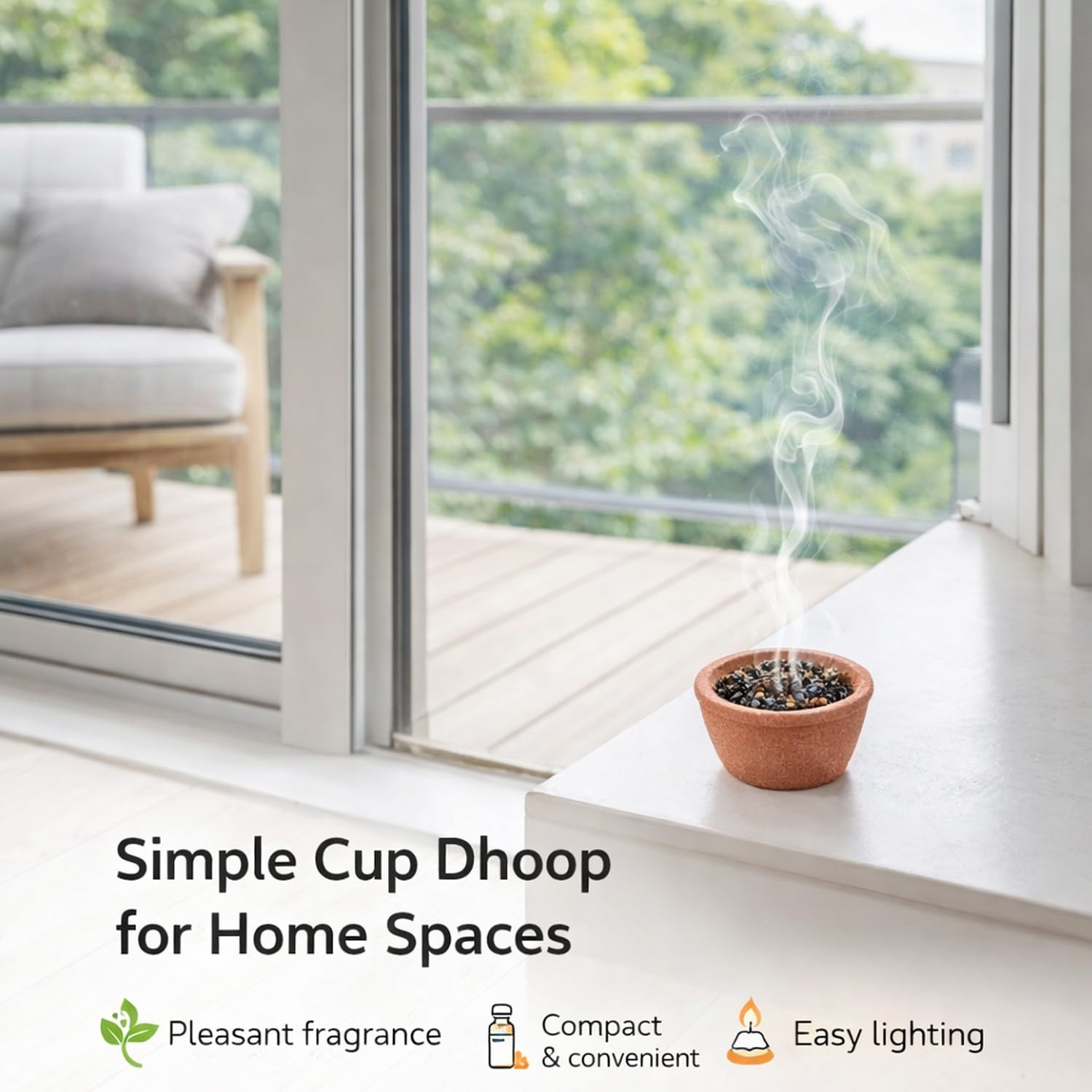 Signamio Mini Sambrani Dhoop Cup Pack 5-60 Cup Dhoop with Loban, Guggal, Rose, Sandal, Mogra - Aromatic Dhoop Cup for Meditation and Relaxation - Traditional Fragrance