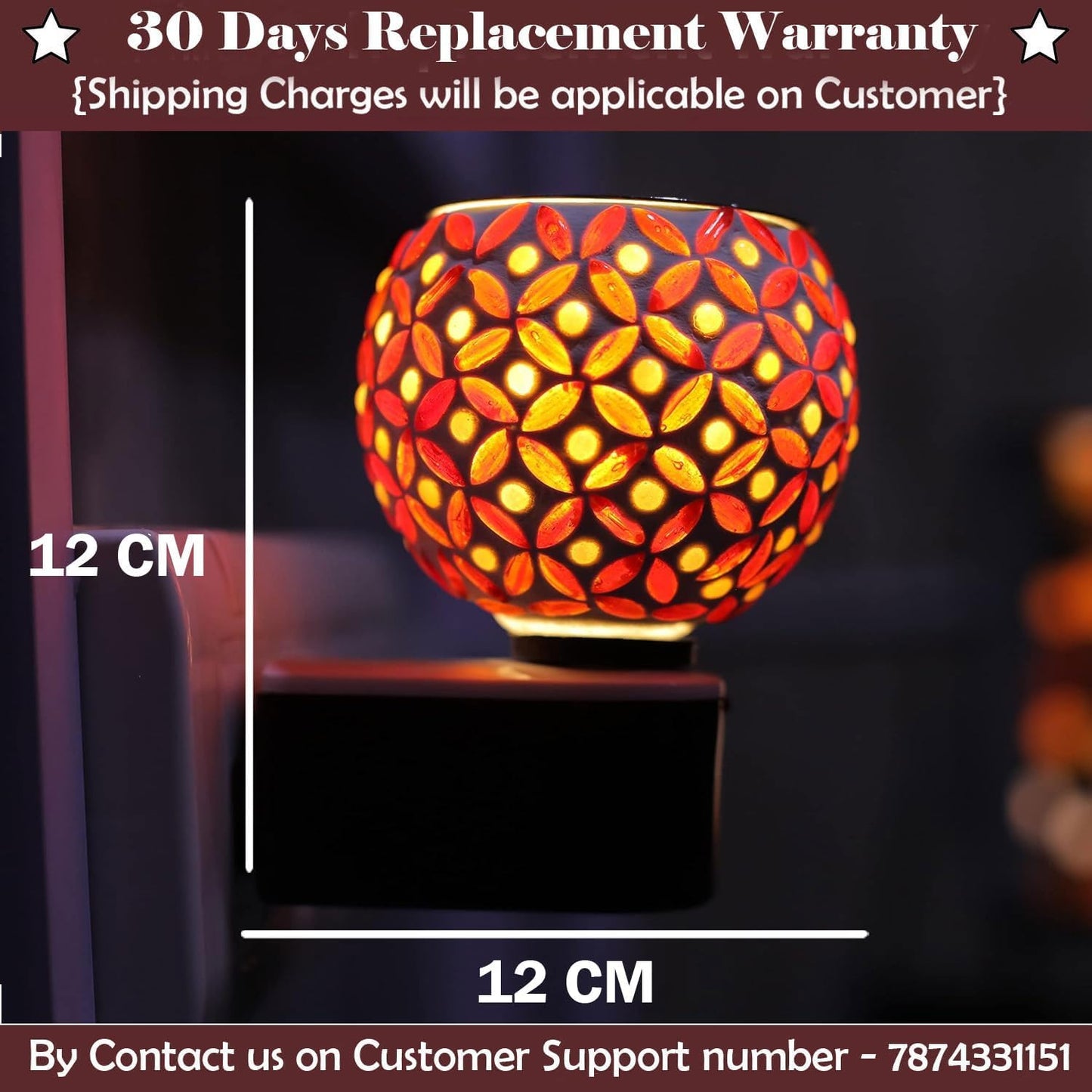 Signamio® Night lamp Kapoor dani with 100gm Camphor Tablets Electrical Machine/Incense-Aroma Burner,Kapoordani Diya/Dhoop Dani/Electric kapurdani/Camphor Diffuser Steel Ceramic for Home,office-DN-12