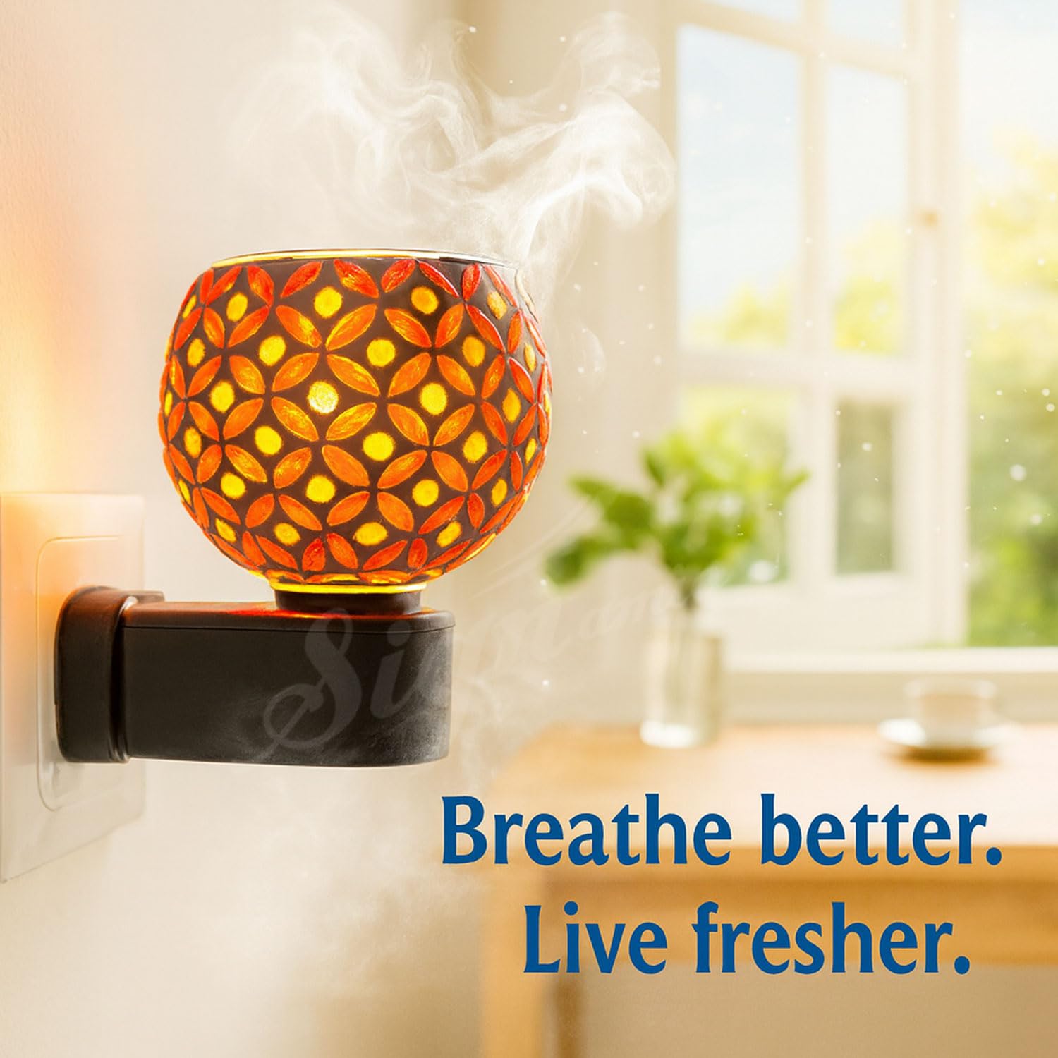 Signamio® Night lamp Kapoor dani with 100gm Camphor Tablets Electrical Machine/Incense-Aroma Burner,Kapoordani Diya/Dhoop Dani/Electric kapurdani/Camphor Diffuser Steel Ceramic for Home,office-DN-12