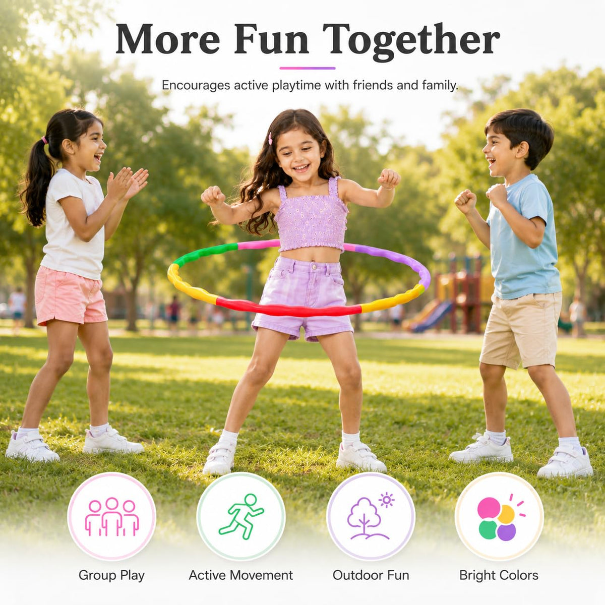Hula Hoop for Kids, Colorful Exercise Ring for Play