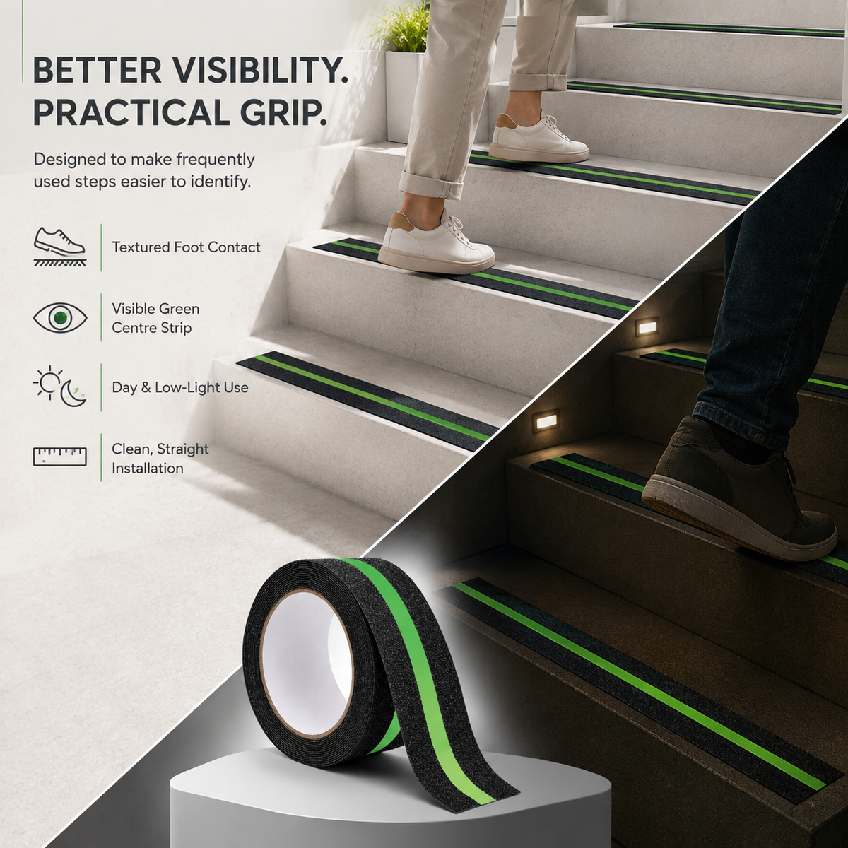 Anti Slip Tape for Stairs, Anti Skid Grip Tape for Floors, Ramps, 5 Meter