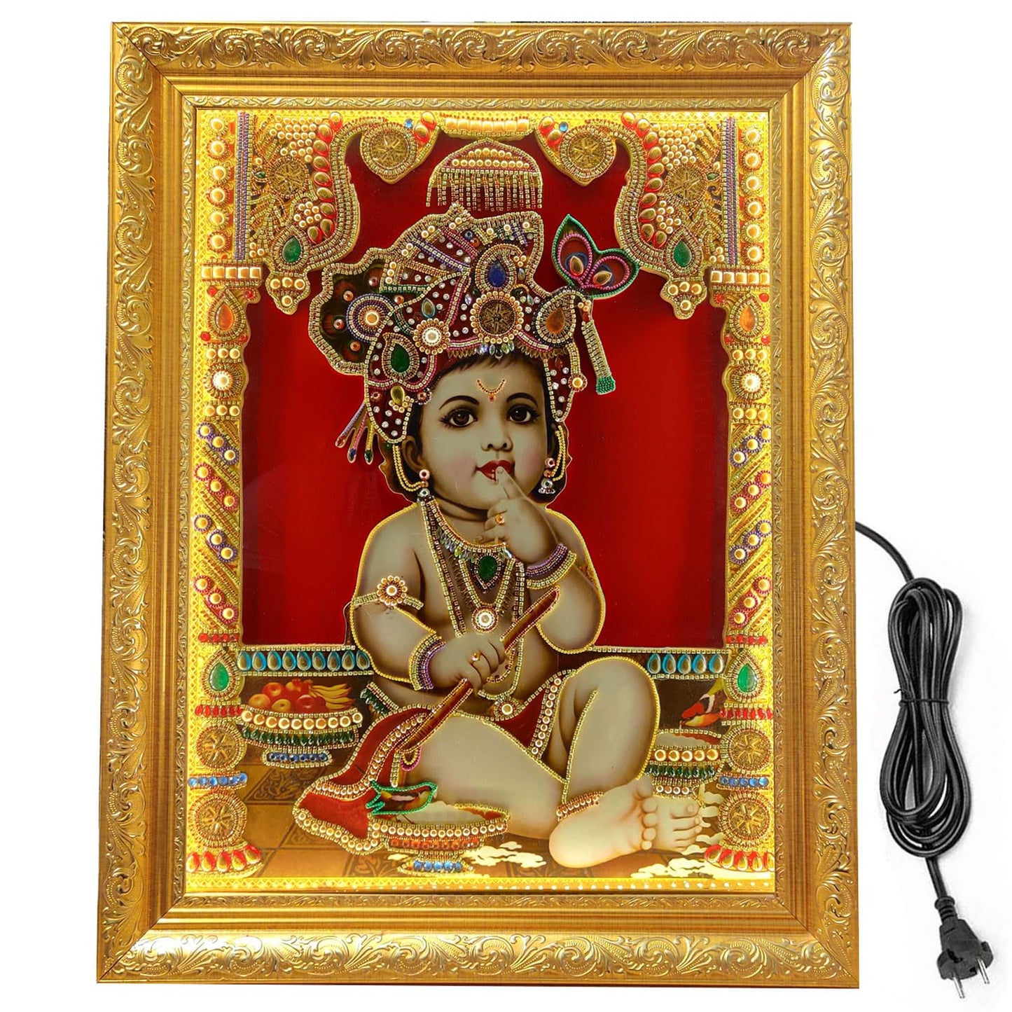 SIGNAMIO 999 Pure Silver Ganesha Photo Frame - Elegant Gift for Pooja Room, Ideal Pure Silver Gift Items