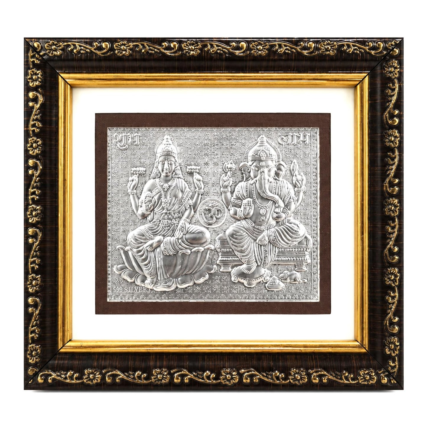 SIGNAMIO® Designer Handmade Stone Moti Work with Gold led Light Sculpture of 3D Lord Bal Krishna wall Hanging Photo Frame with for Puja Room,Home,Office,wall decoration-1pcs (23x18 Inch)