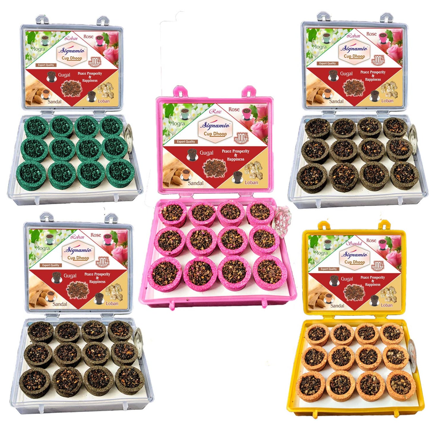Signamio 36 Cup Pack of 3 Cow Dung Sambrani Dhoop Cups - Premium Cow Dung Cup Dhoop with for Aromatic Experience, Traditional Rituals, and Relaxation