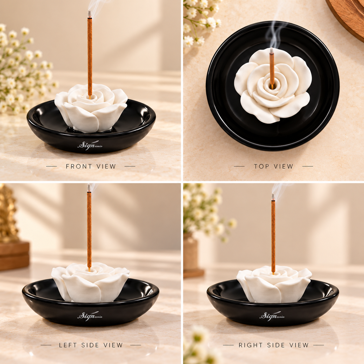 Signamio Incense Stick Agarbatti Stand Holder - Black