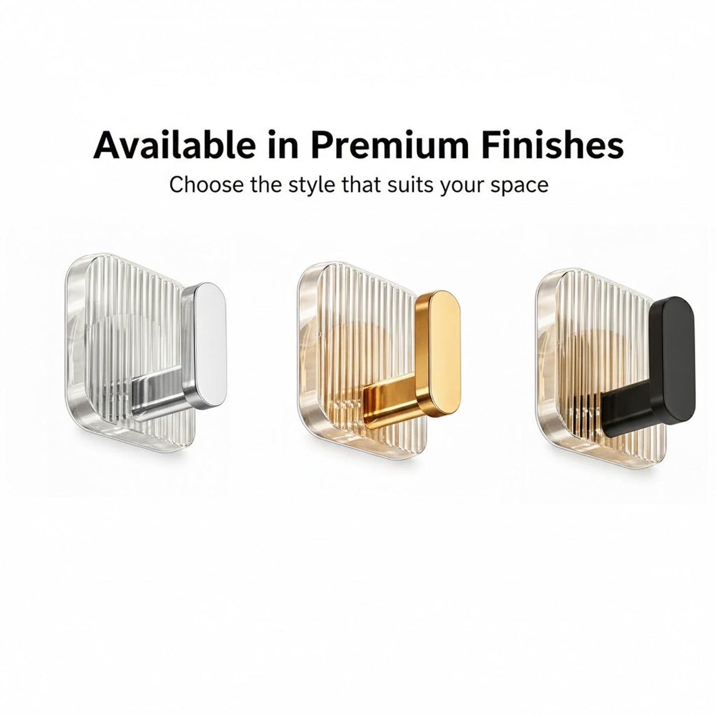 SIGNAMIO 8pcs Self Adhesive Wall Hooks for Hanging Heavy Duty, Damage Free Adhesive Wall Hook for Kitchen Bathroom Bedroom, Made in India Premium Storage Solution Golden