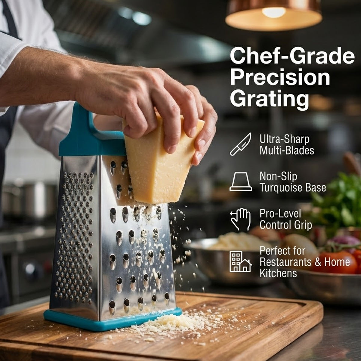 Signamio 5 in 1 Grater Stainless Steel Box, Vegetable Slicer for Kitchen - Multi-Function Carrot Grater Machine, Premium Design for Effortless and Efficient Food Preparation - Multicolor