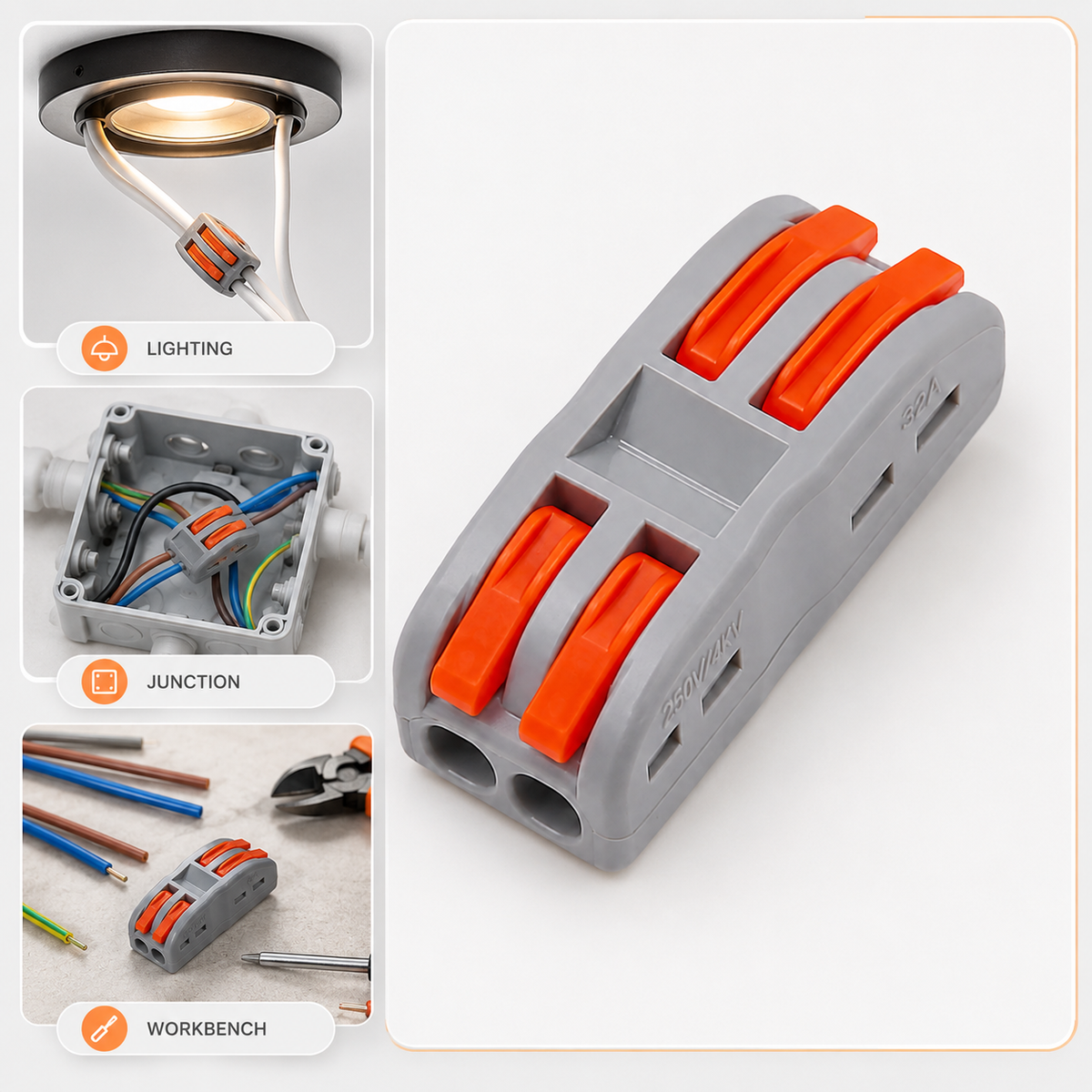 Wire Connector 2 In 2 Out, Electrical Wire Joiner, 30 PCS