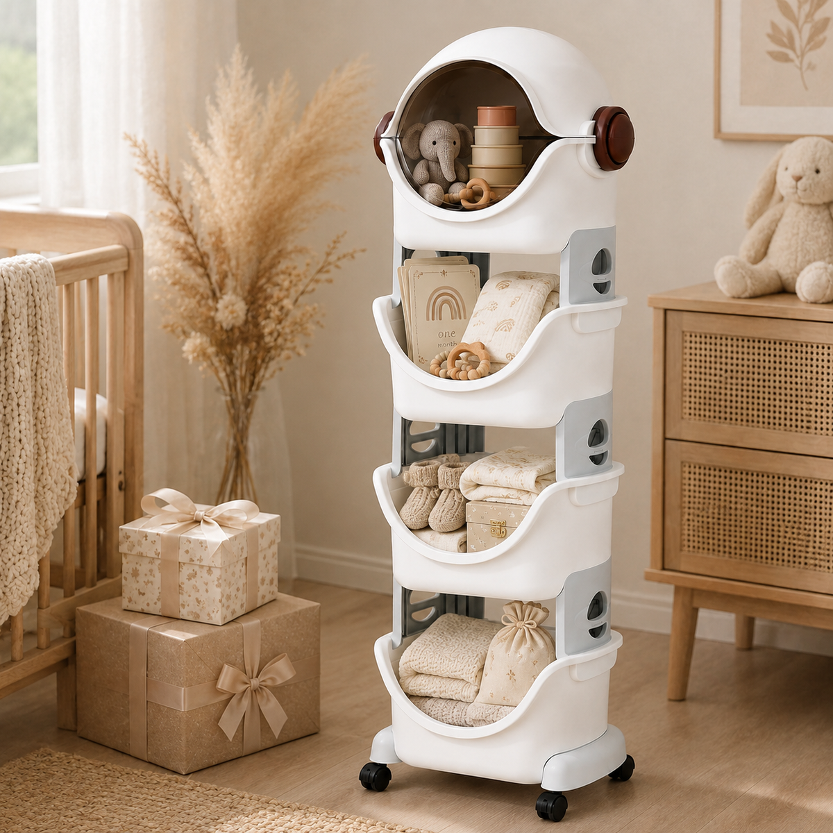 Signamio Robot Shape Organizer for Kids Large Toy Storage Box - 4 Layer