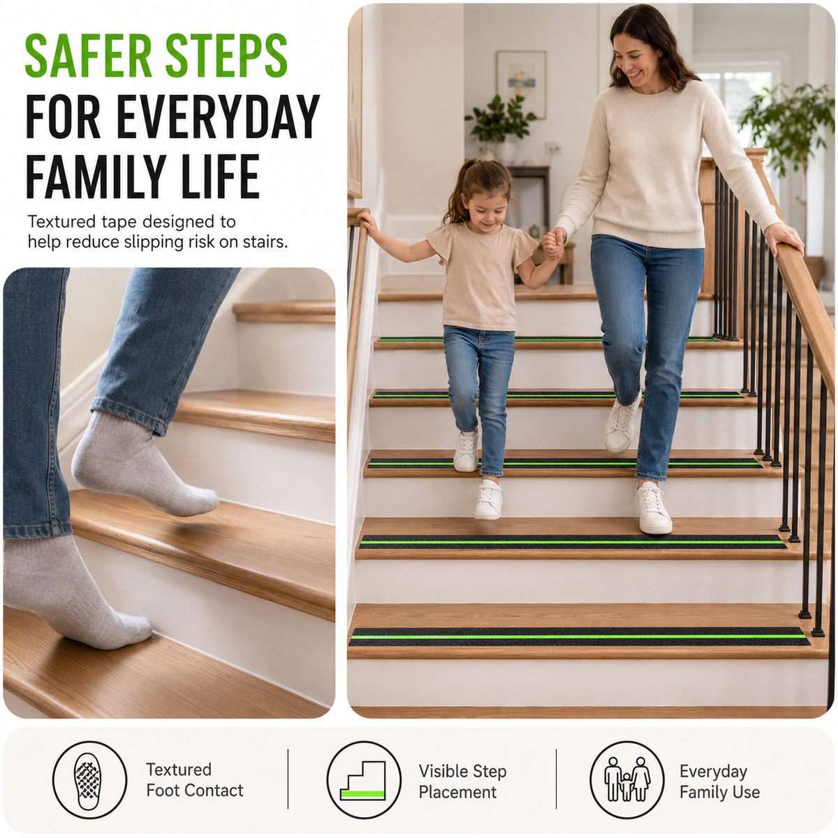 Anti Slip Tape for Stairs, Anti Skid Grip Tape for Floors, Ramps, 5 Meter