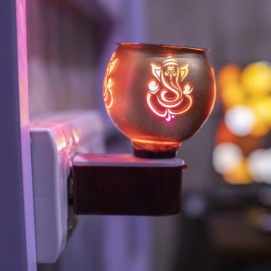 SIGNAMIO ceramic Multipurpose Incense Aroma Dhoop Karpur Kapoor Dani Camphor Burner Diffuser Machine Stand Electrical Night Lamp (Camphor Tablet NOT Included) DN-Ganesh