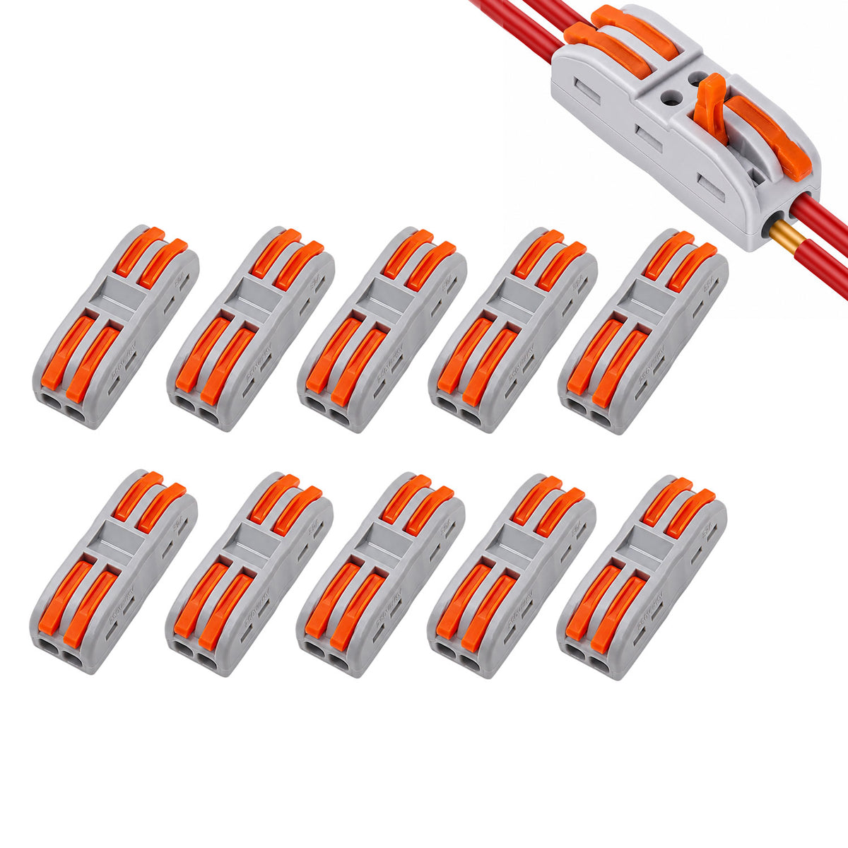 Wire Connector 2 In 2 Out, Electrical Wire Joiner, 10 Pcs